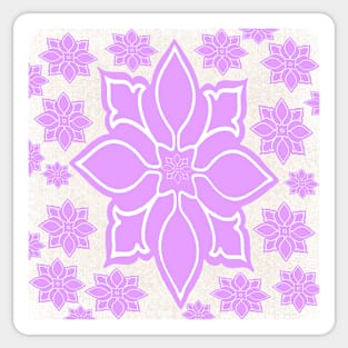 Purple and White Flower Medallion Sticker